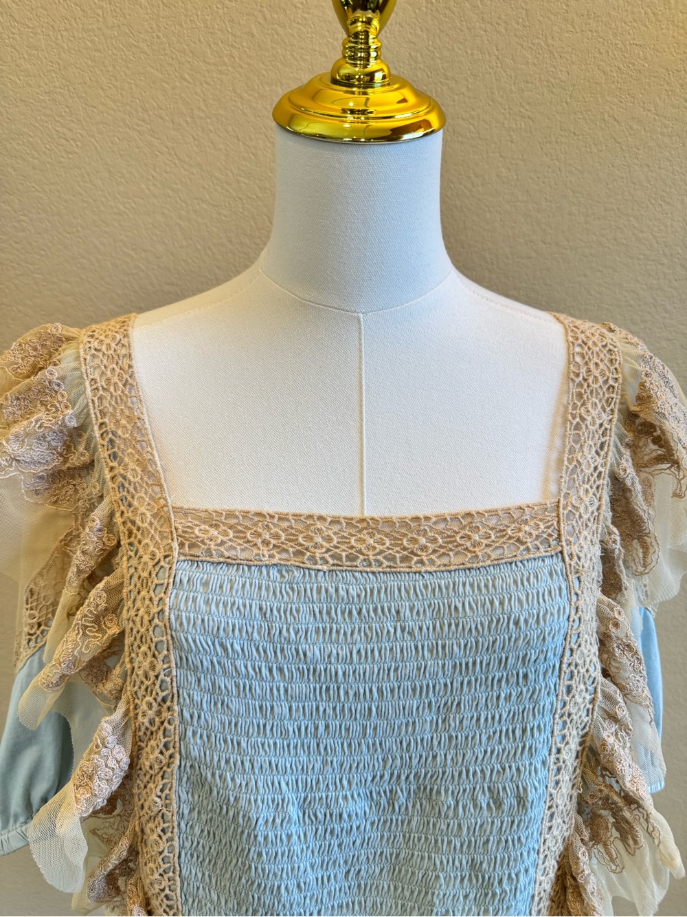 Anthropologie Forever That Girl Ruffled Lace Peplum Top Women’s M Romantic Boho - Picture 3 of 15
